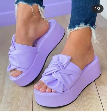 Large Size Solid Color Sponge Cake Bow Shaped Flip Flops Women With Thick Soles And Beach Sandals For External Wear_voghion.com