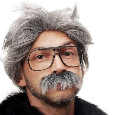hot cosplay grandpa wig props Halloween costume bald elderly gray short hair headgear_voghion.com