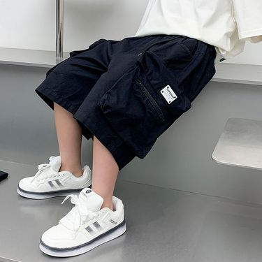 Teens' Stretch Waist Knit Shorts - Breathable Cotton Blend 5-Inch Shorts For Boys (120-180cm) | School & Camp Essentials | EU Safety Certified_voghion.com