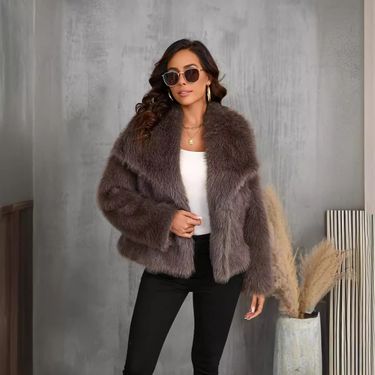 Autumn Furry Cropped Brand Fur Coats Jackets Designer Women Fluffy Top Coat Hooded Straight Short Winter Fur Jacket Fashion Streetwear_ecoleips.com