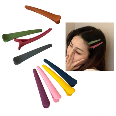 Matte makeup, large duckbill wash face, bangs internet red hair clip, minimalist headwear for women_voghion.com