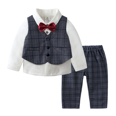 Children's Spring And Autumn Children's Clothes Long Sleeve Shirt Vest Pants Three-piece Set_voghion.com