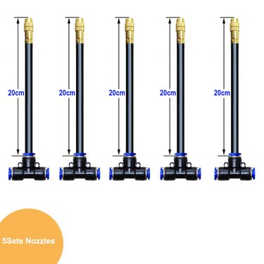 5/10pcs Adjustable Mist Sprinkler 360° Rotating Copper Sprayers 8mm Straight Push Lock Joint Garden Humidification Watering_voghion.com