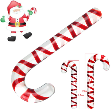 Glass Dildo Christmas Candy Cane Toy Women Butt Plug l Stimulator Pleasure Wand For Adult Anal Sex Toys_voghion.com