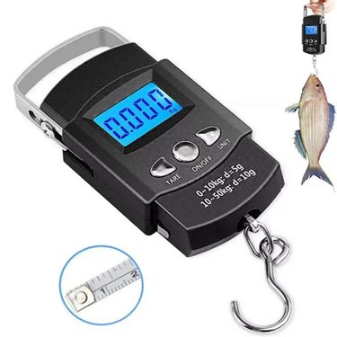 50kg/10g Portable LCD Electronic Hand Scale Travel Hanging Scale with 100cm Long Retractable Measuring Tape_voghion.com