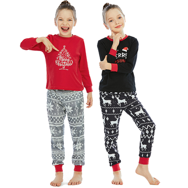 Women's clothing spring and summer children's pajamas new style clothes long-sleeved boys and girls home clothes children's Christmas pajamas_voghion.com