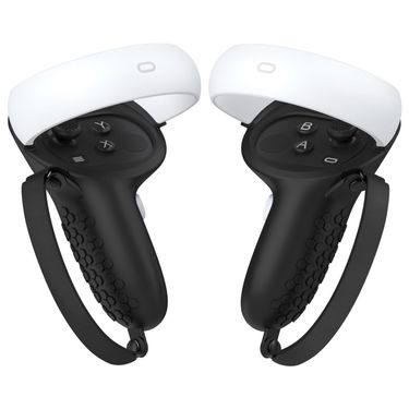 VR Controller Anti-collision Half-pack Silicone Protective Cover For Oculus Quest 2(Black)_voghion.com