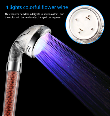 Smart Temp Alert Shower - 7-Color LED With Negative Ion Filter, EU Standard Water Saving_voghion.com