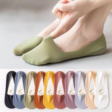 Women's No-Show Socks - Breathable Silky Soft, Anti-Slip Grip, Invisible Low-Cut Liner Socks For Sneakers & Flats Silicone Non Slip No Drop Heel Socks_voghion.com