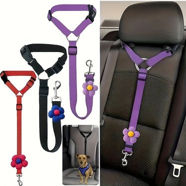 Pet Supplies Safety With Ring Dog Cat Car Headrest Retractable Leash_voghion.com