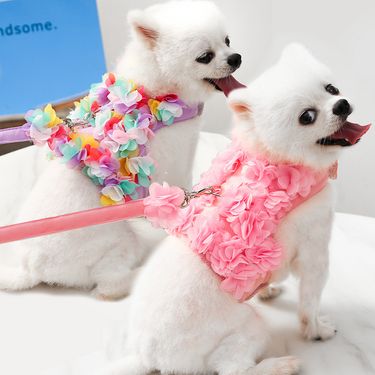 Small And Medium Dogs Pet Clothes Harness Leash Teddy Bichon Spring Summer Autumn Dog Walking Rope Cat Supplies_voghion.com