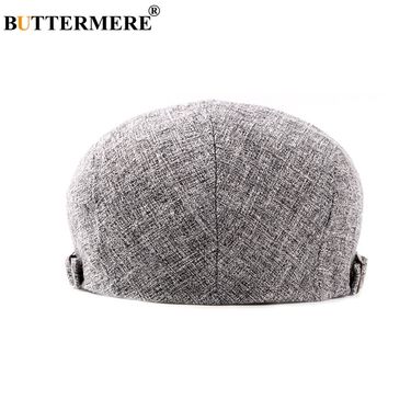 Fashion BUTTERMERE Mens Linen Flat Caps Adjustable Vintage Spring Summer Beret Hat Male Casual Style Gifts British Duckbill Hats_voghion.com