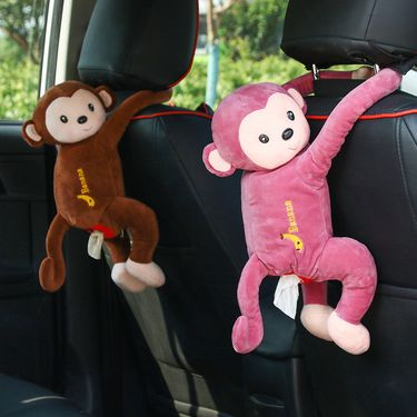 Monkey Tissue Cute Car Box Holder Plush Material Longlasting Car Use And Home_voghion.com