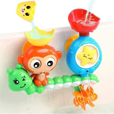 Baby Bath Toy Wall Sunction Cup Track Water Games Bathroom Monkey Caterpilla Bath Shower Toy for Boys Girls Christmas Gifts_voghion.com