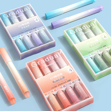 Light Color Fluorescent Pen Eye Protection Color Student Line Oblique Head Bold Large Capacity Marker Pen Highlight_voghion.com