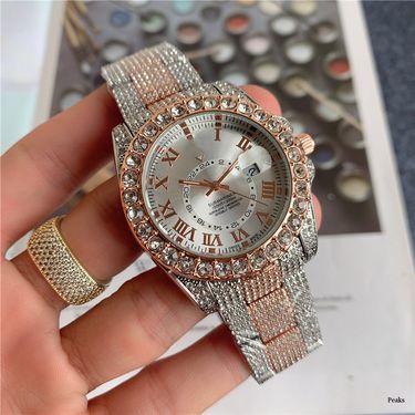 New Lao Brand Fashion Full Diamond Calendar Men's Quartz Watch_voghion.com