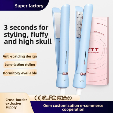 Hair Crimper & Volumizing Iron - 3-In-1 High-Top Styling Tool For Crimped Curls Straightening & Root Lifting - Heat Protectant Ceramic Plates_voghion.com