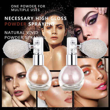 Shimmering Spray Powder Sparkle Powder, Body Glitter Face High Gloss Highlighter Loose Makeup for Women Hair Makeup_voghion.com