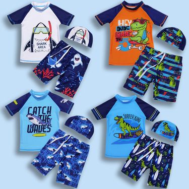Mother & Kids Children's swimsuit boy's kid baby swimsuit split small and medium children's dinosaur quick-drying sunscreen boy swimsuit suit_voghion.com