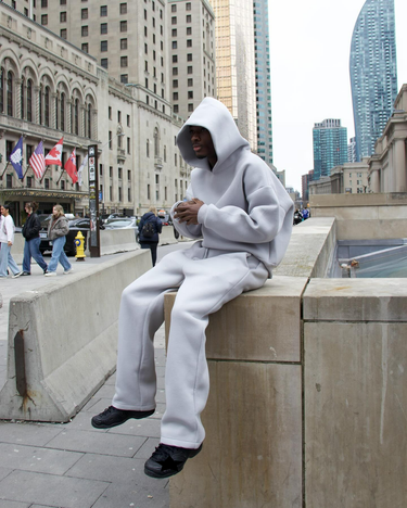 Men's Clothing Couple Fashion Hoodie Sweatshirt Solid Color Loose Sweatshirt Trousers_voghion.com