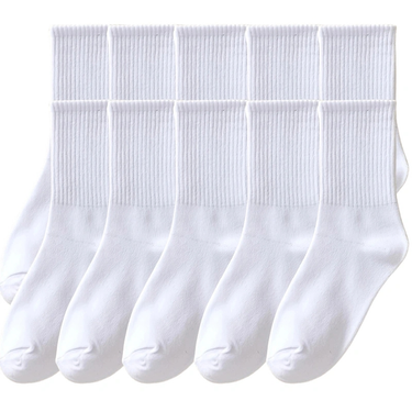 10 pairs of socks women's mid-autumn and winter high socks pure color couple high-top socks men's long socks_voghion.com