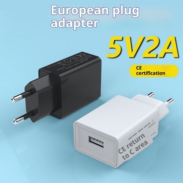 EU Standard 5V2A Charger Dual Port USB Charging Head CE Mobile Phone Power Adapter ROHS Certification Wholesale_voghion.com