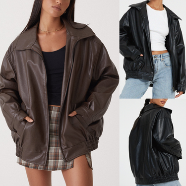 Women's leather jacket new motorcycle wind pu leather jacket for women_voghion.com