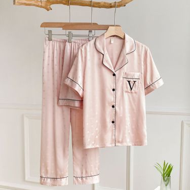 Women's Sleepwears Pajamas Women Summer Thin New Style Ice And Snow Silk Summer Suit Short Sleeved Silk High End Home Clothes Three Piece Suit_voghion.com