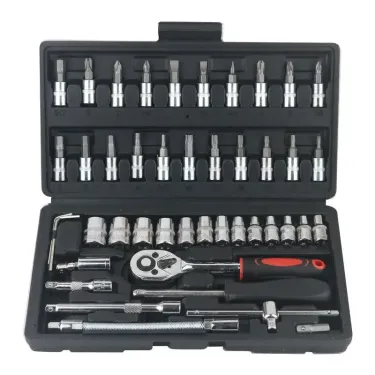 46pcs Car Repair Tool Kit 1/4-Inch Socket Set Car Repair Tool Ratchet Torque Wrench Combo Auto Repairing Set Mechanic Tool_voghion.com