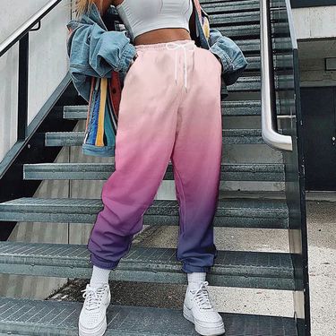 hot selling Plus Size Cargo Summer Lounge Baggy Cotton Joggers High Waist Athletic Pant With Pockets Wide Leg Pants For Women_voghion.com