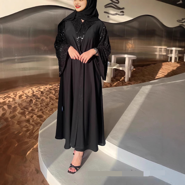 Women's Clothing Handmade New Dress Ethnic Style Black Robe_voghion.com