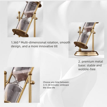 Vintage Light Luxury Hourglass Timer 30 Minutes Office Desktop Creative Metal Ornament Living Room Home Decoration_voghion.com