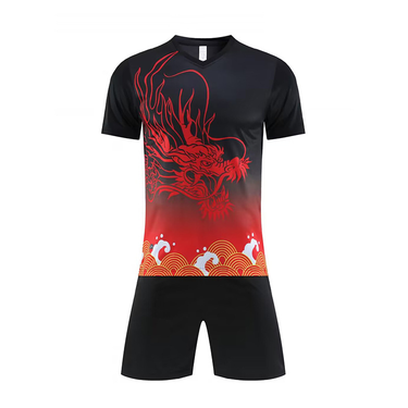 Men's Clothing dragon pattern training team uniforms quick-drying short-sleeved jerseys summer football uniforms suits men's adult sports_mkmklike.com