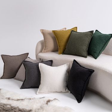 Modern Throw Pillow Cover – 45x45cm Polyester Cushion Case For Sofa, Bed, Chair (Solid Color, Minimalist Style, Machine Washable, Multiple Colors)_voghion.com