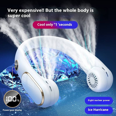 Neck Fan - Bladeless Design With USB Charging & Digital Display (Ultra-Quiet & Lightweight For Outdoor Use)_voghion.com