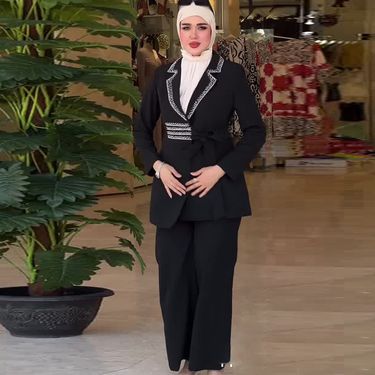 Women's Clothing Fashion Suit Long Sleeved Jacket Trousers Two Piece Suit_voghion.com