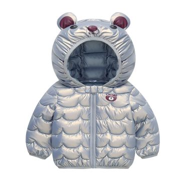 Kids' Lightweight Puffer Jacket With Bear Design - Soft & Warm Winter Coat For Toddlers Children (80-120cm) - Machine Washable Hooded Multiple Colors_voghion.com