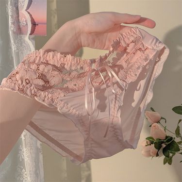 Pure Rose Girl Japanese Sweet Girl Hollow Lace Sexy Pure Lust Women's Panties Women_voghion.com