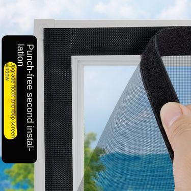 Window screen window net self-mounted screen curtain self-adhesive household window screen mesh Velcro punch-free sand window net mosquito net_voghion.com