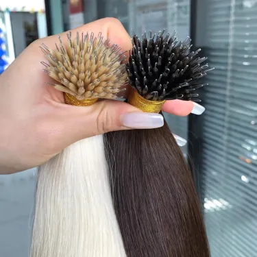 50 Pcs Nano Ring Human Hair Extensions Straight Remy Micro Beads Hair Extension Natural Color_voghion.com