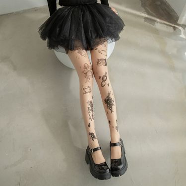 Unisex Commuter Lolita Tattoo pantyhose print eco-friendly leggings for children_voghion.com