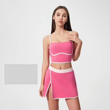 Women's Contrast Color Yoga Bra - Sexy Sling Back Design, Breathable & Supportive For Sports_voghion.com