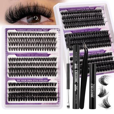 False Eyelashes Diy False Eyelash Extension Kit Single Cluster 10 16mm Length Mixed Eyelashes_voghion.com