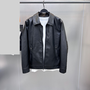 Men's Clothing Spring And Autumn Men's Soft Leather Business Slim Lapel Jacket Casual Men's Pu Motorcycle Jacket B1bdd4f05_voghion.com