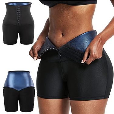 Europe and the United States cross-border waist thickened coated abdominal pants women's fitness waist sweaty clothing high waist hip breasted pants_voghion.com