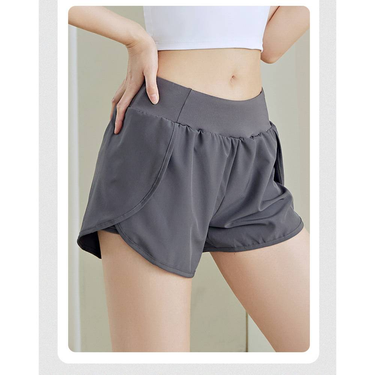 Summer Women's Thin Anti-glare Side Pockets Loose Casual Running Fitness Yoga Sports Shorts_voghion.com