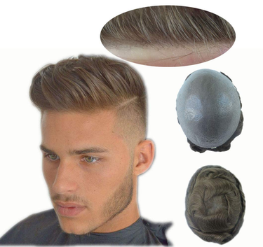 Super Thin V Looped NG Toupee For Men Natural Wave Hair Pieces 0.03-0.04mm Thin Skin PU Base 8x10inch Hair Replacement System #18 Medium Blonde Color_voghion.com