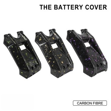 Universal Motorcycle Carbon Fiber Battery Cover - Lightweight Floral Design For Custom Bike Styling (Black/Green, Black/Gold, Black/Purple)_voghion.com
