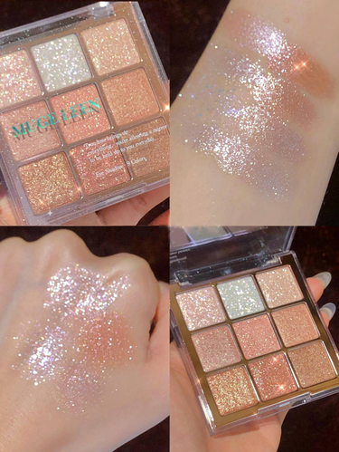Nine-color Chocolate Eyeshadow Tray Ultra Fire Glitter Brightening Waterproof, sweat resistant Long-lasting matte Eyeshadow tray_voghion.com