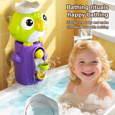 2025 New Coming Cute Bird Design Plastic Bath Toy Spinner Frog Rotating Waterwheel Bathroom Shower Toys For Kids_voghion.com